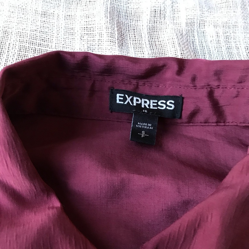 Express Porto Fino Pink Collard Shirt “Silk” Like - Picture 3 of 4